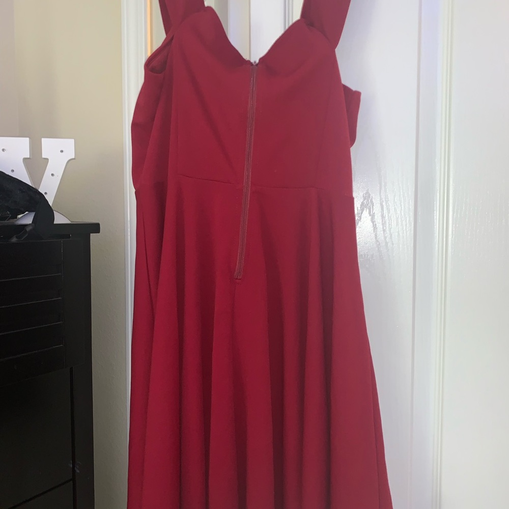Wine Windsor Off-Shoulder Dress
